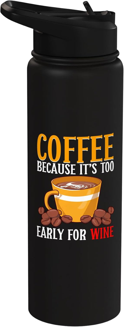 Botella de agua acero inoxidable aislada para amantes del café