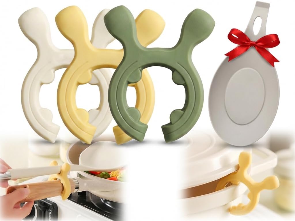 Juego de 4 espátulas de silicona multifunción con mango antideslizante