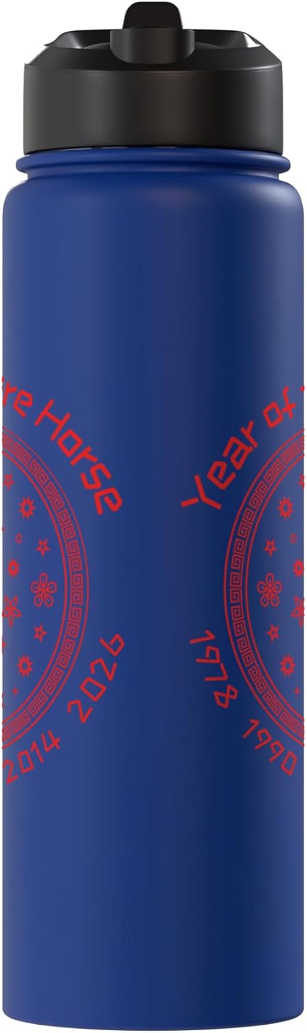 Botella de agua acero inoxidable diseño caballo de fuego año nuevo lunar 2026