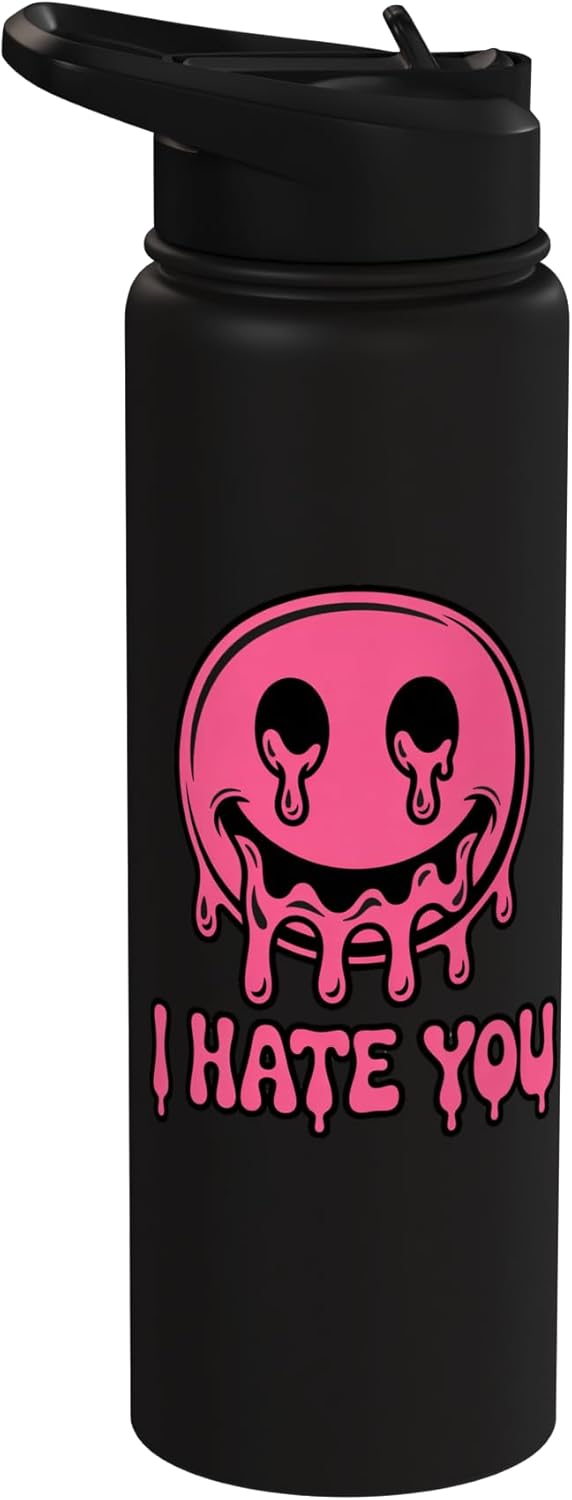 Botella de agua acero inoxidable Melting Face Y2K Drip Graphic