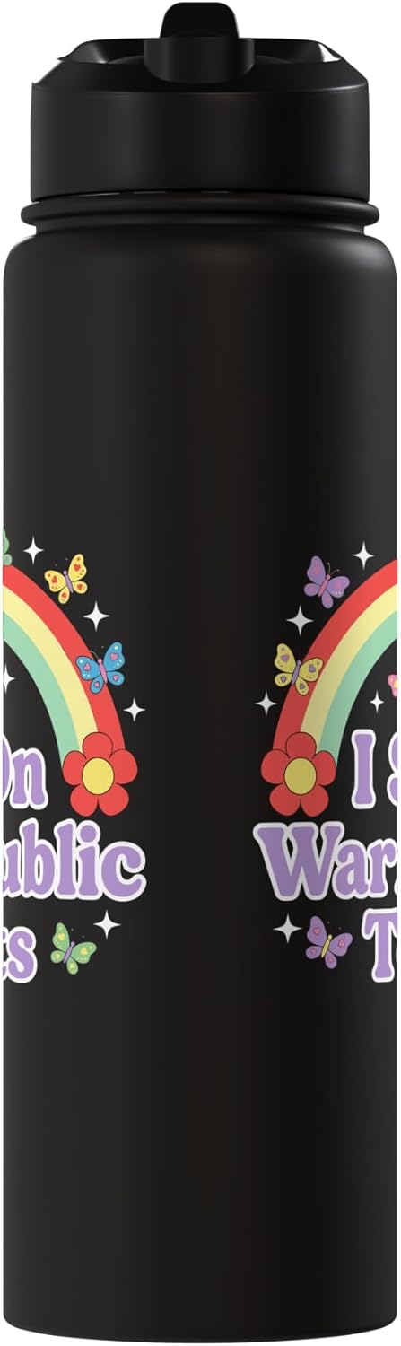 Botella de agua aislada de acero inoxidable arcoíris con humor adulto