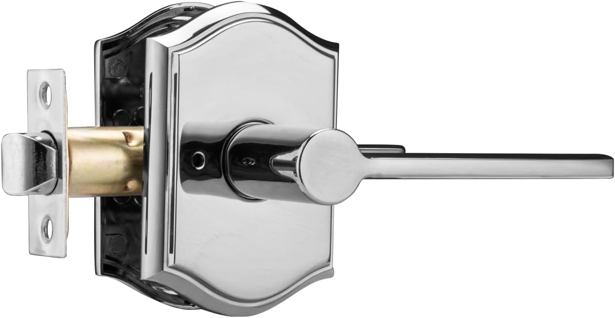 Manijas puerta baño dormitorio cromadas con cerradura empuje