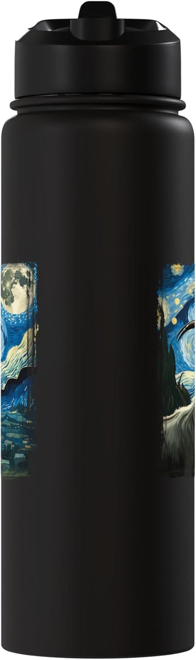 Botella de agua acero inoxidable estilo Van Gogh con cabra