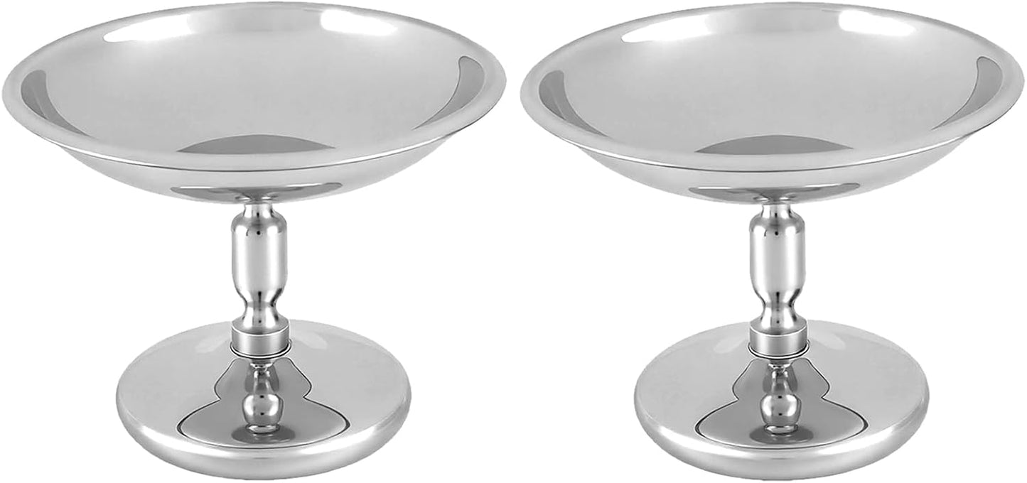 2 Pzas Cuencos Helado Acero Inox para Postres Frutas
