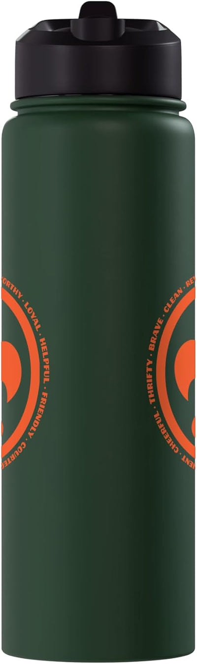 Botella de agua aislada con logo scout fleur de lis