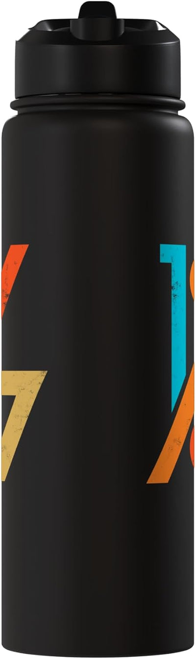 Botella de agua vintage estilo 60s acero inoxidable 1967