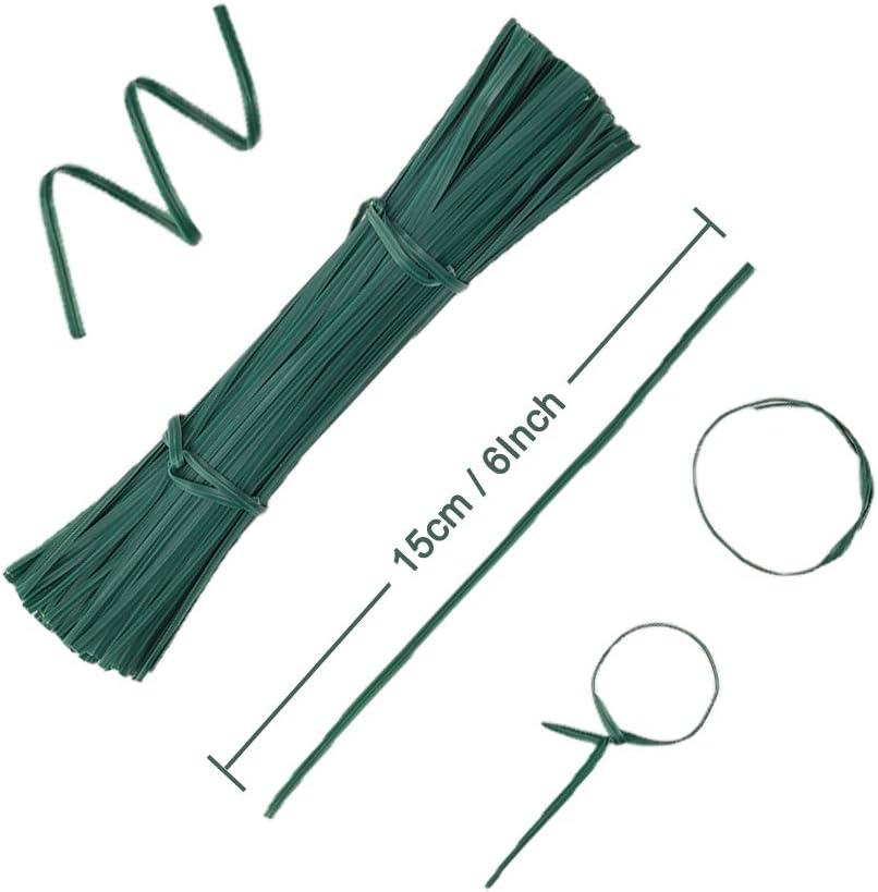 6 Cable bridas plástico jardín 5.9pulg 100 piezas verde