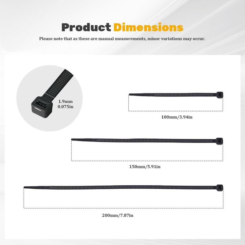 100 Pzas Cintas Nylon para Organizar Cables Oficina