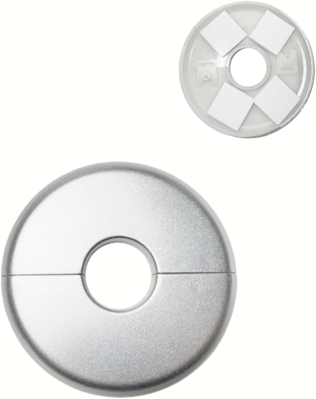 3 Pzas Brida Dividida ABS Autoadhesiva 0.86pulg Plata