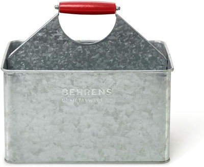 Cajón limpieza rectangular galvanizado mango rojo