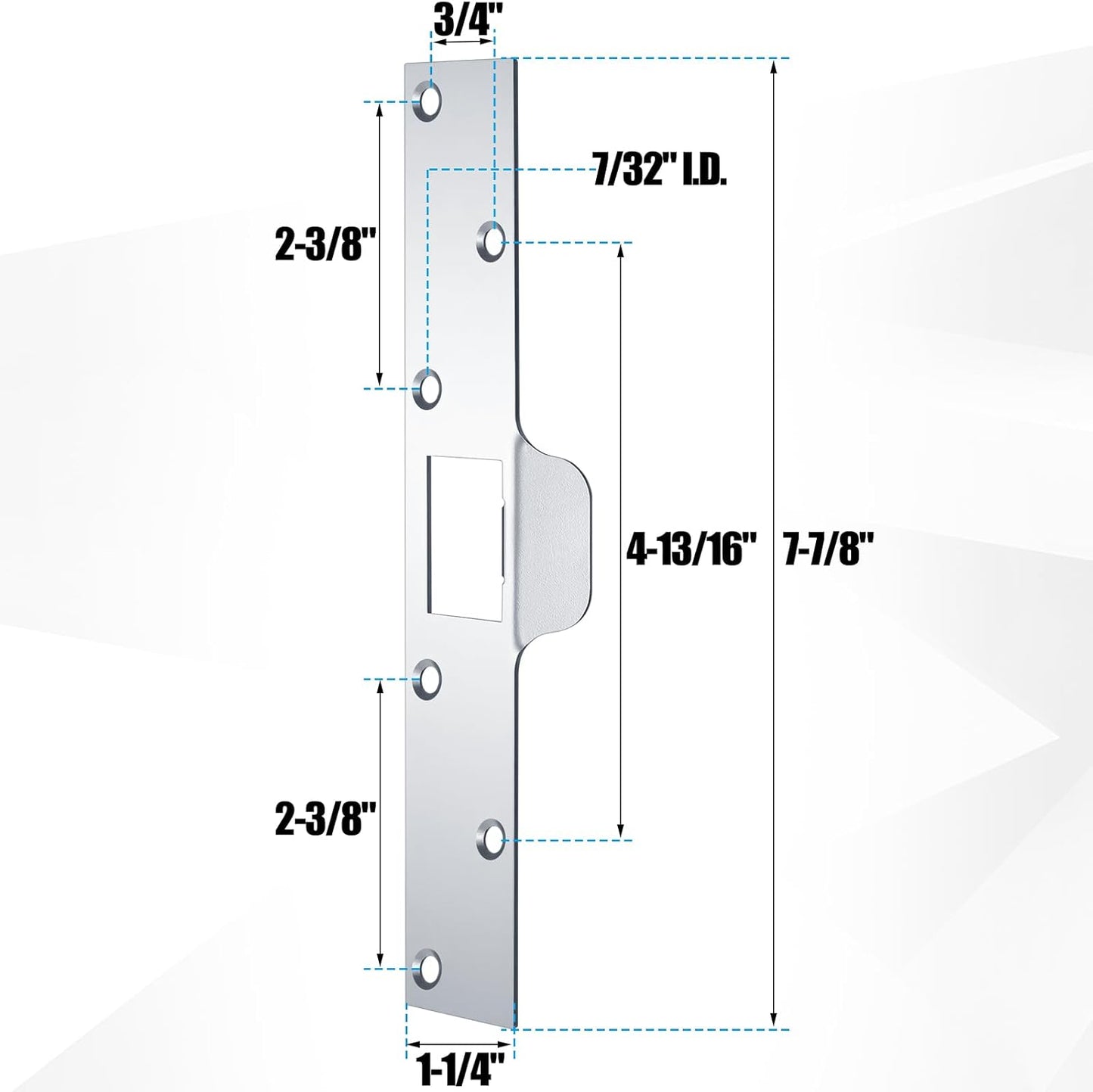 3 Pzas Placa Impacto Puerta 1-1/4x7-7/8 Acero Inox