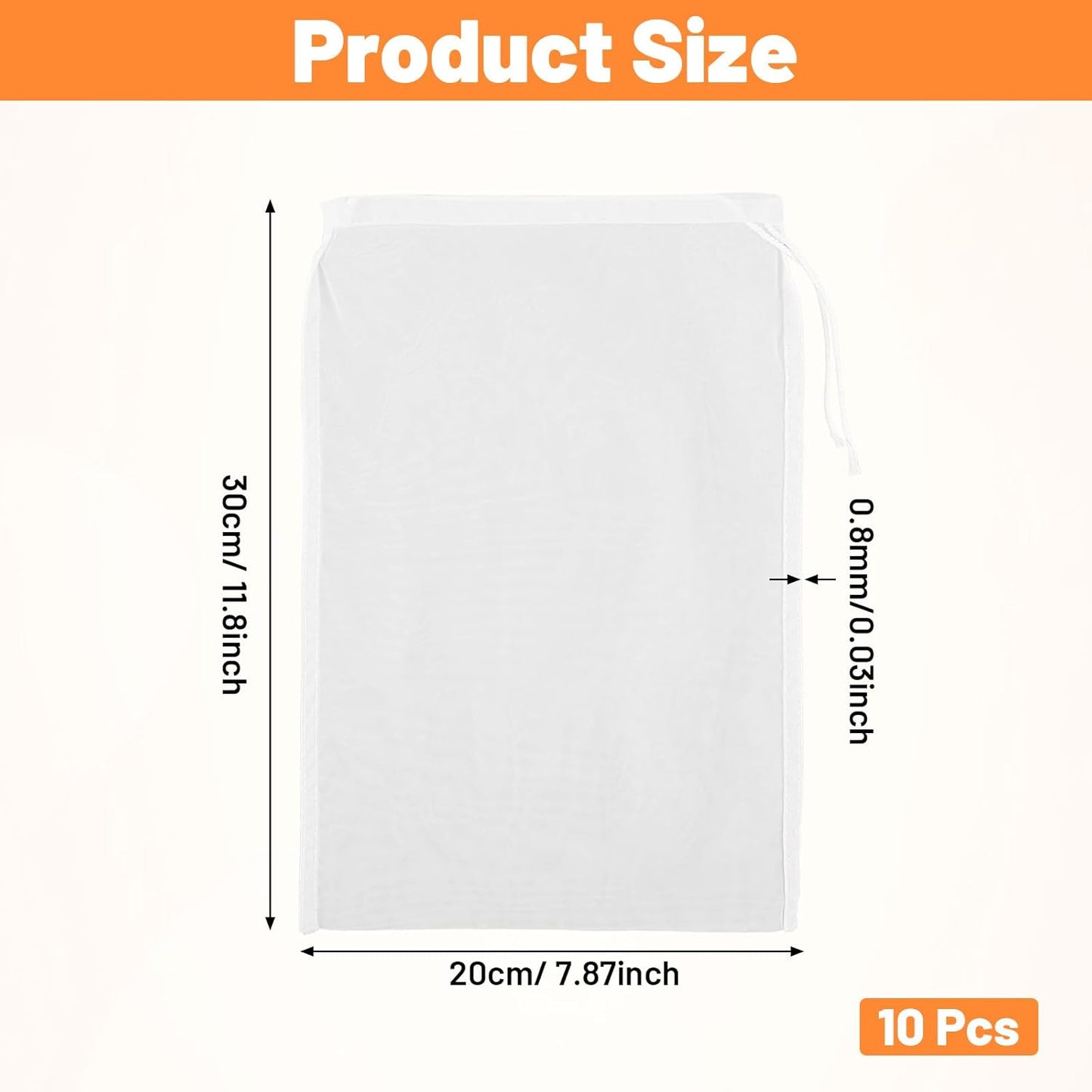Bolsas de tela para colar JJUNW, 12 x 8 pulgadas, reutilizables para jugos, café, yogur y té
