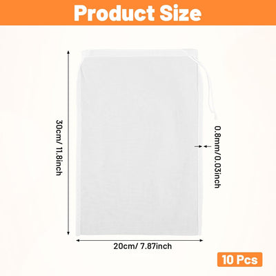 Bolsas de tela para colar JJUNW, 12 x 8 pulgadas, reutilizables para jugos, café, yogur y té