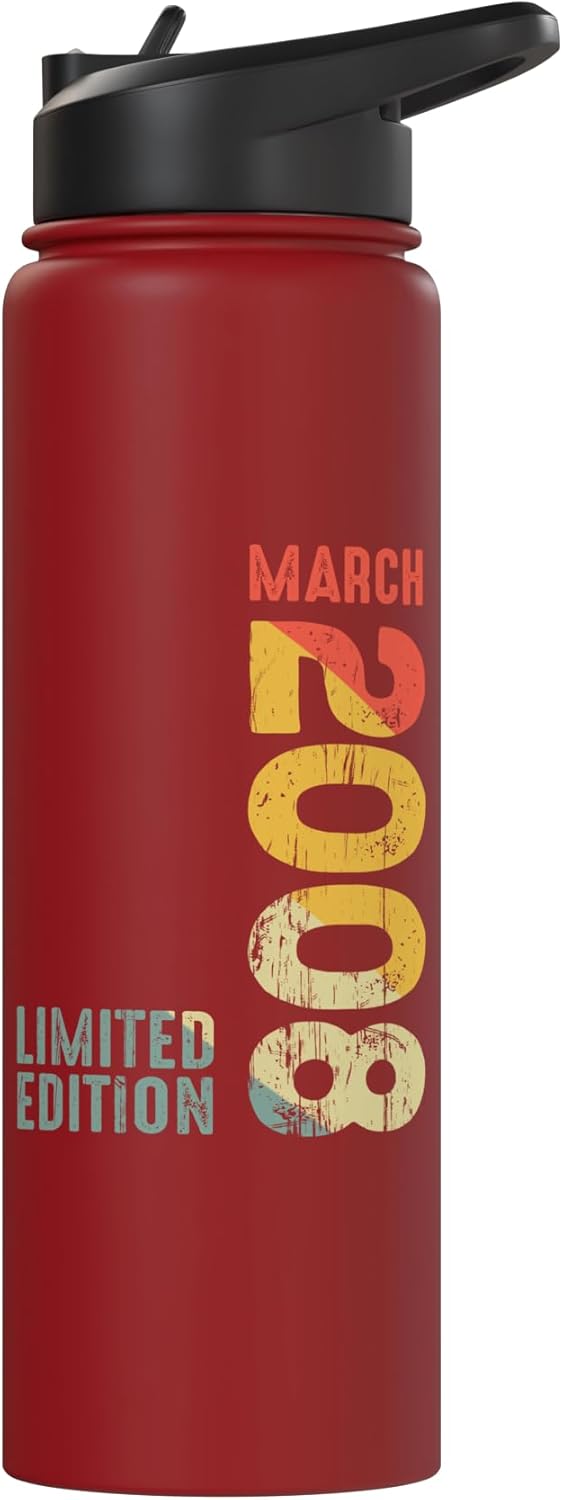Botella agua acero inox aislada retro 2008