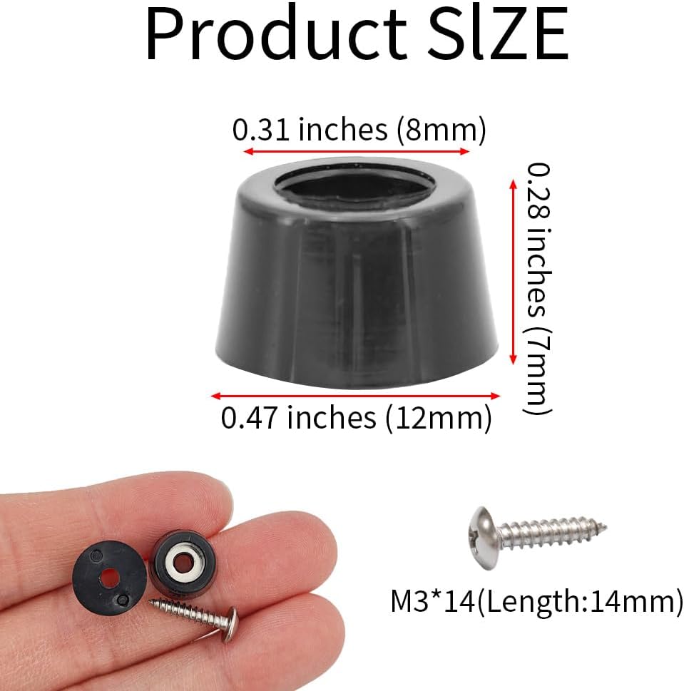 24 Patas Goma para Tabla Cortar Acero Inox Negro