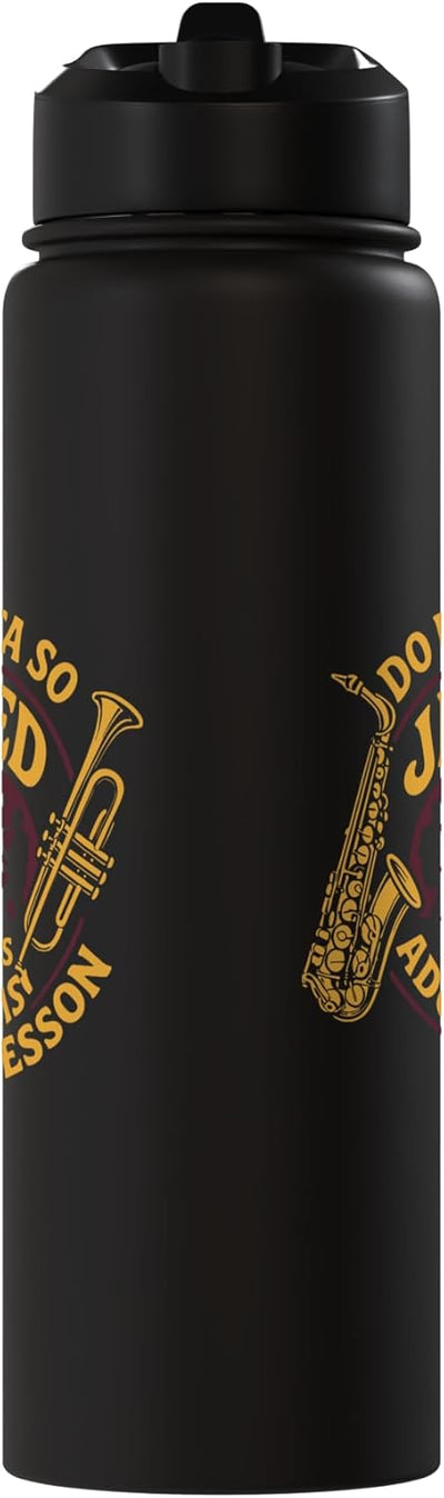 Botella de agua acero inoxidable aislada para clases de solfège jazz