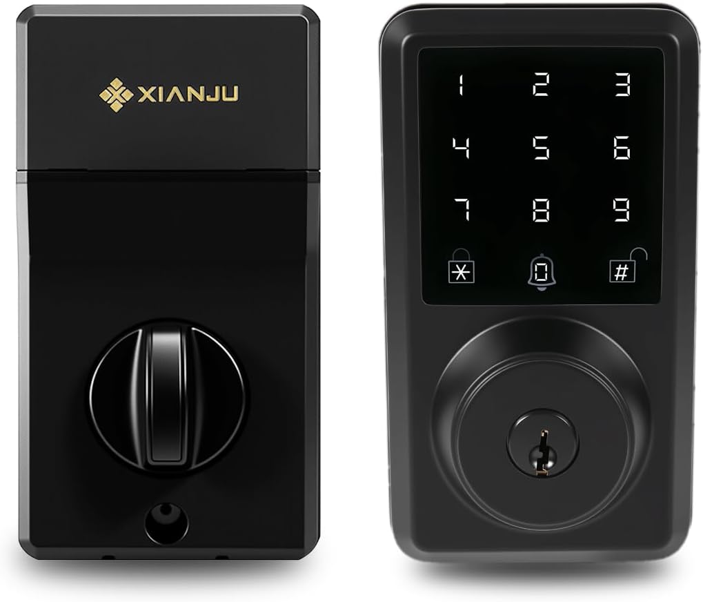 Cerradura puerta teclado bloqueo automático voz negro
