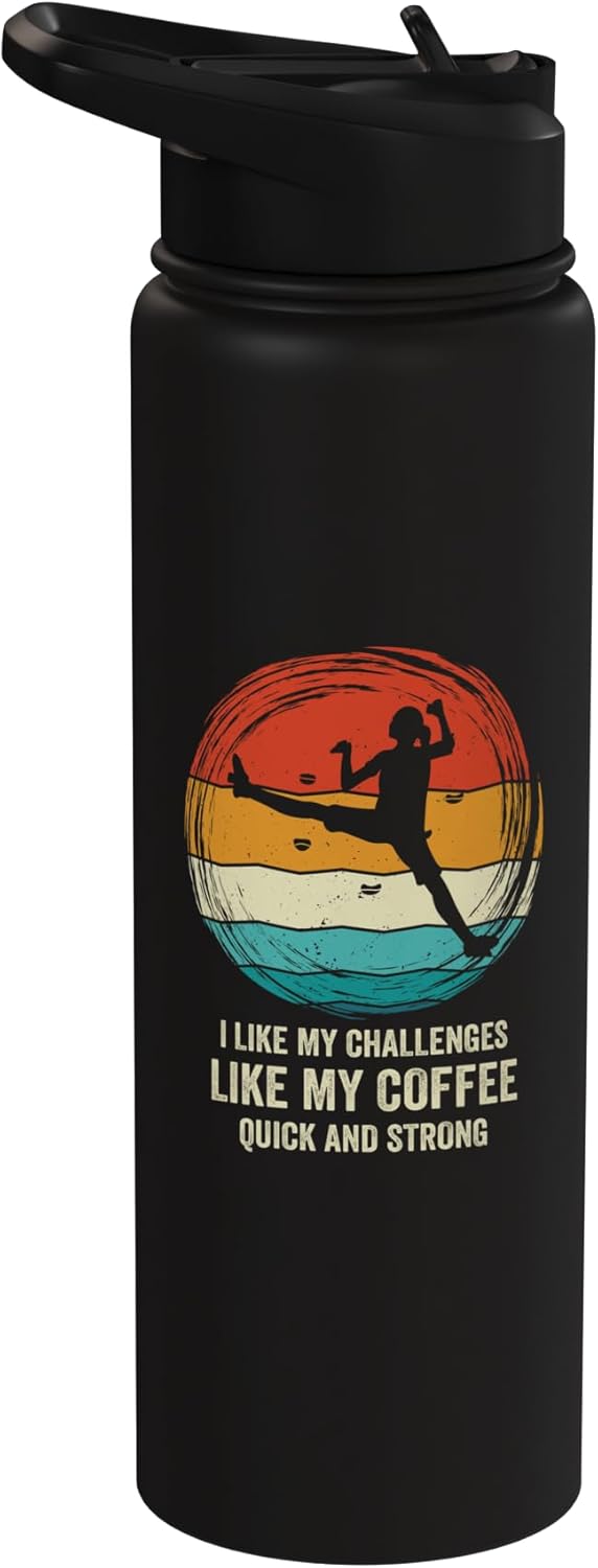 Bottella de agua acero inoxidable aislada I Like My Challenges Like My Coffee