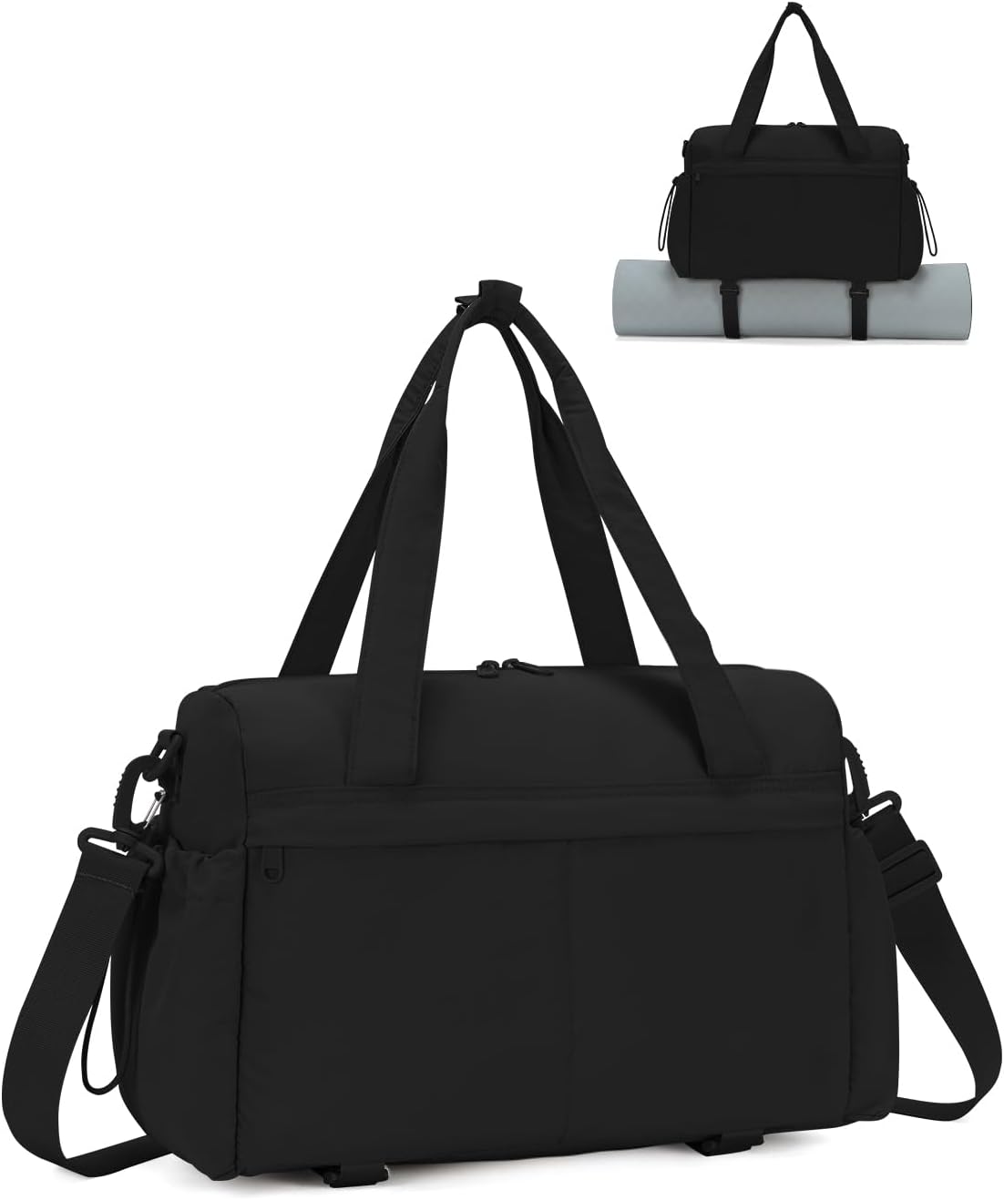 Bolsa gimnasio mujer soporte esterilla yoga negro
