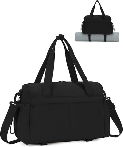 Bolsa gimnasio mujer soporte esterilla yoga negro
