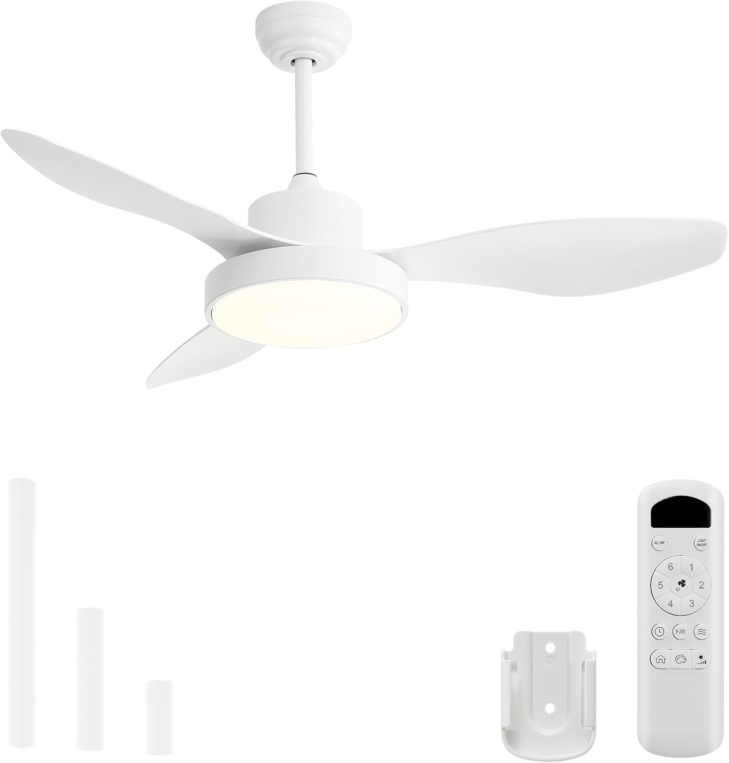 Ventilador techo 48pulg luces 3 CCT 6 vel motor CC silencioso