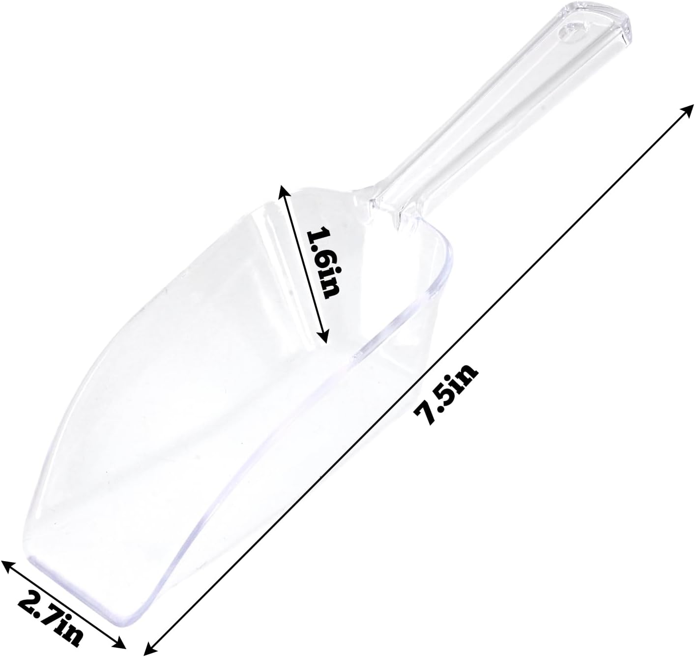 3 cucharas de hielo plástico transparente para congelador y bufé de dulces