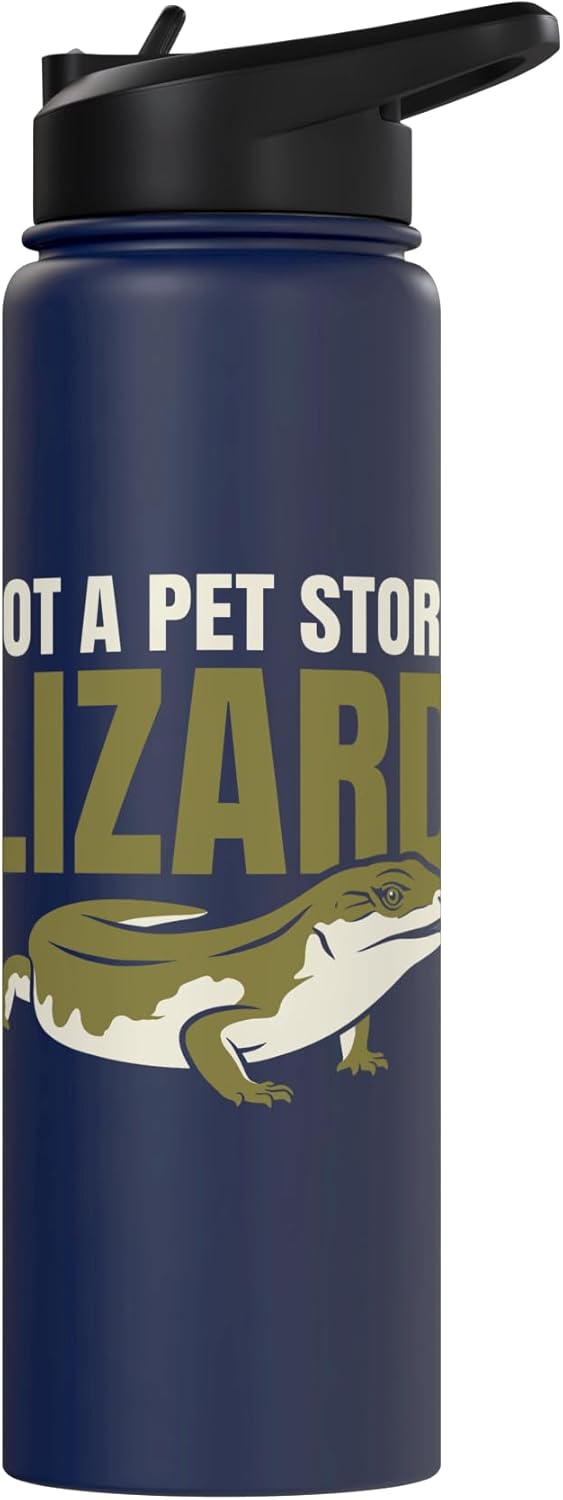 Botella de agua aislada acero inoxidable para lagarto de lengua azul