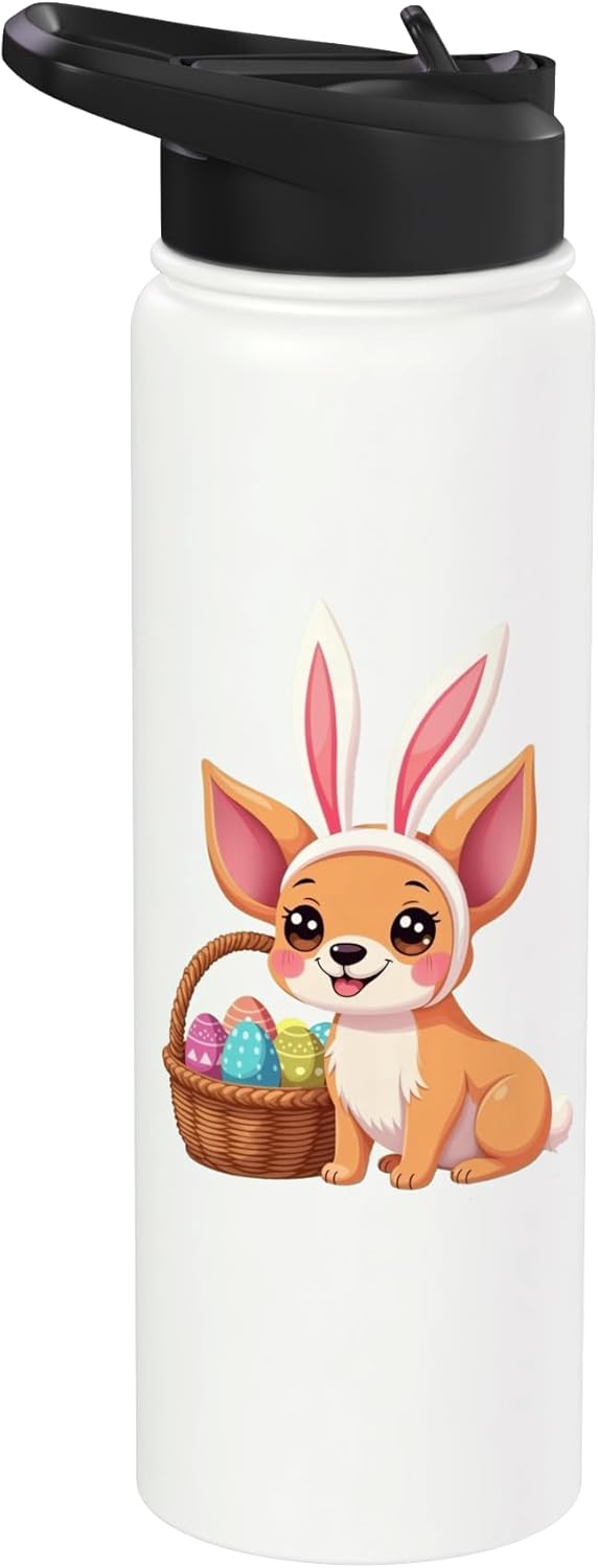 Botella de agua aislada de acero inoxidable estilo Kawaii para Pascua