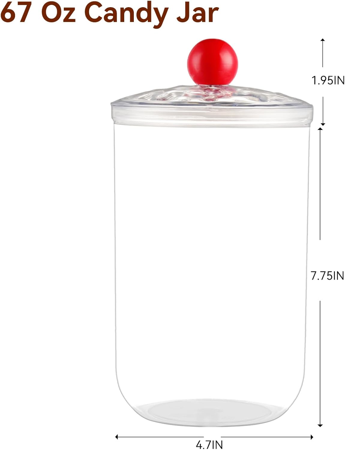 Tarros plástico transparente para almacenar dulces 67oz