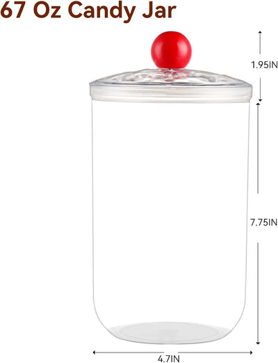 Tarros plástico transparente para almacenar dulces 67oz