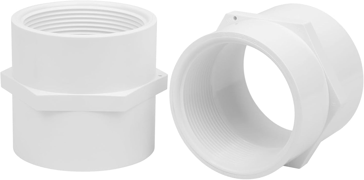 Pack 2 Adaptadores Rosca Hembra 3pulg PVC Sch40