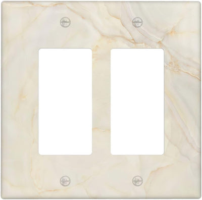 Placa pared interruptor luz doble 4.6x4.5pulg