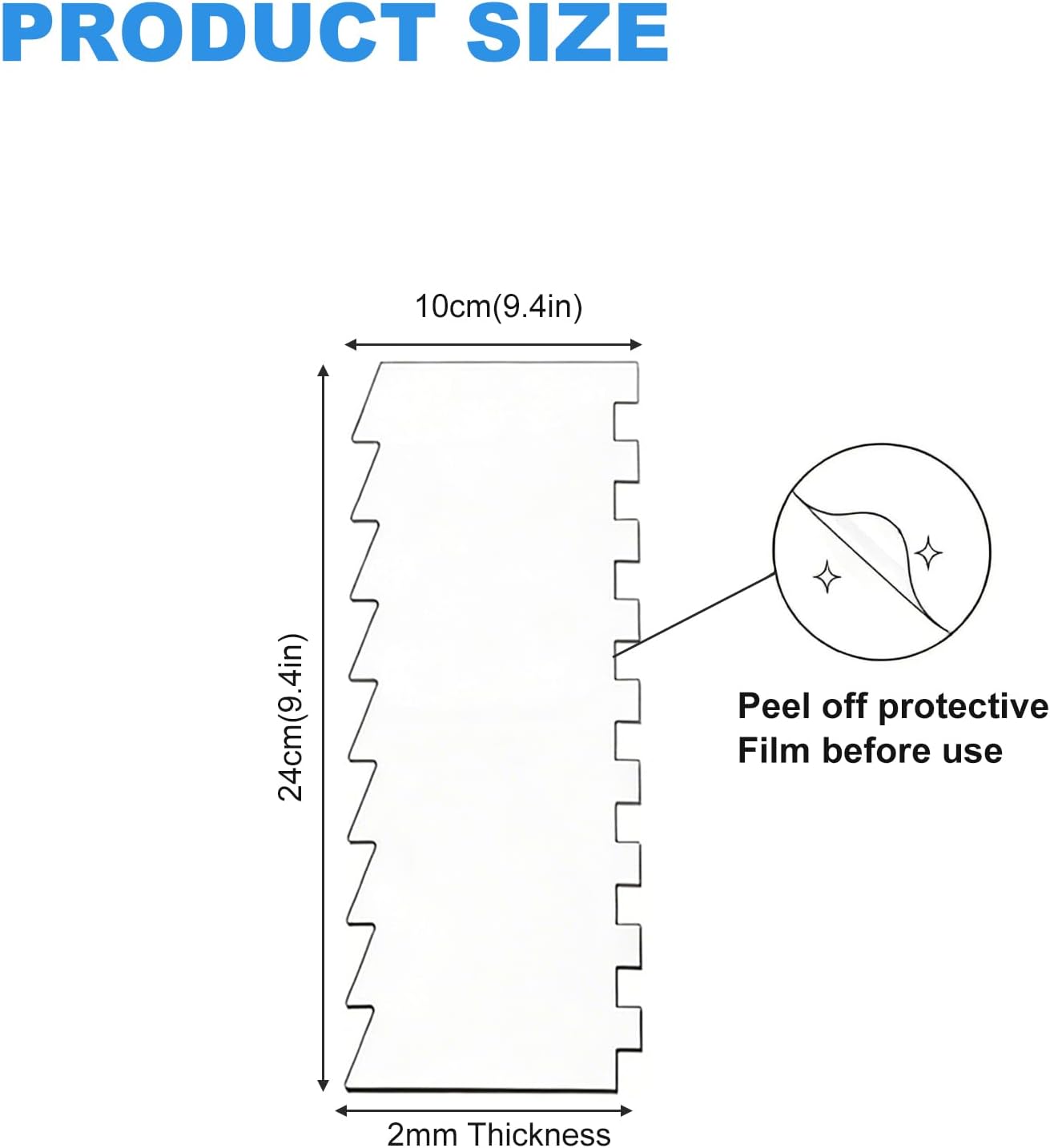 Juego de 6 espátulas acrílico transparente para glaseado y decoración de pasteles