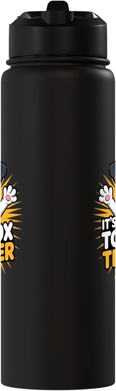 Botella de agua acero inoxidable aislada perro Toy Fox Terrier