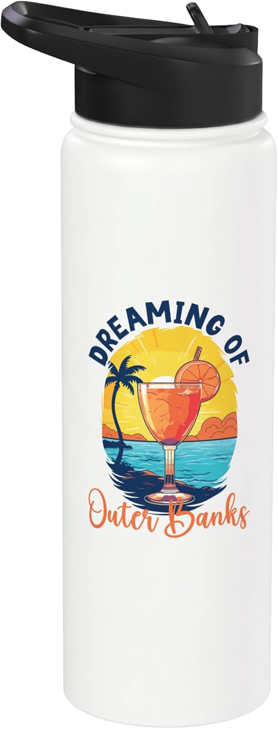 Botella de agua aislada de acero inoxidable Dreaming of Outer Banks