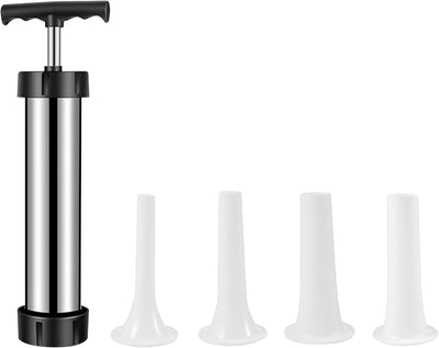 Kit relleno salchichas acero inoxidable 304 con boquilla guantes cepillo hilo algodón y ganchos