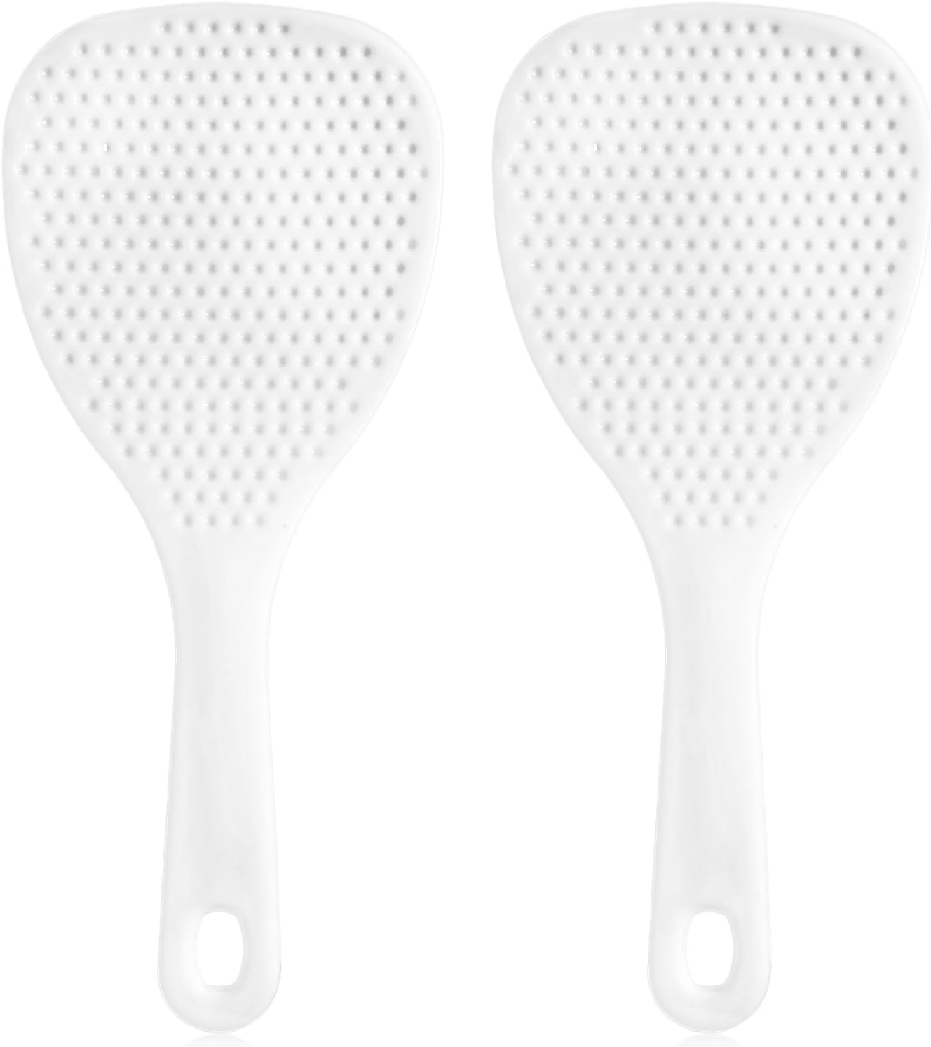 2 Cucharas Paleta Arroz Plástico Blanco Antiadherente