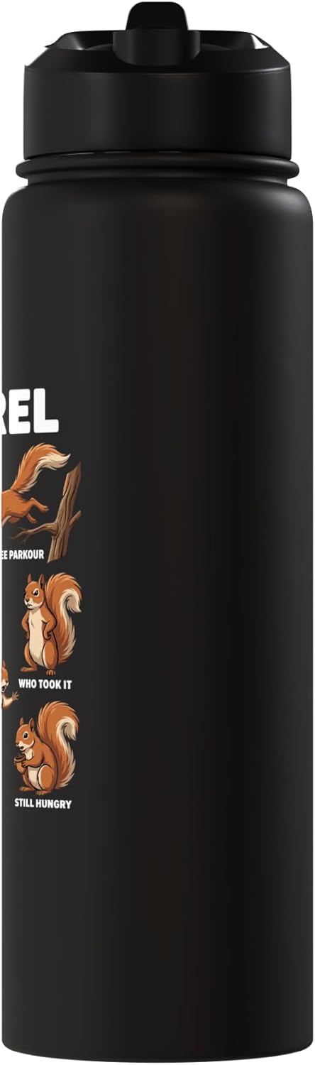 Botella de agua acero inoxidable aislada con diseño de animales divertidos
