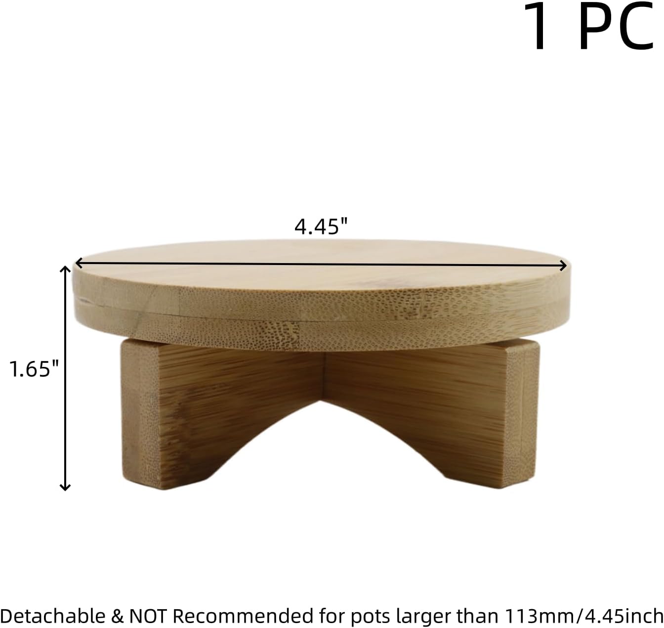 Soporte madera sólida 4.45pulg para plantas mini decoración mesa