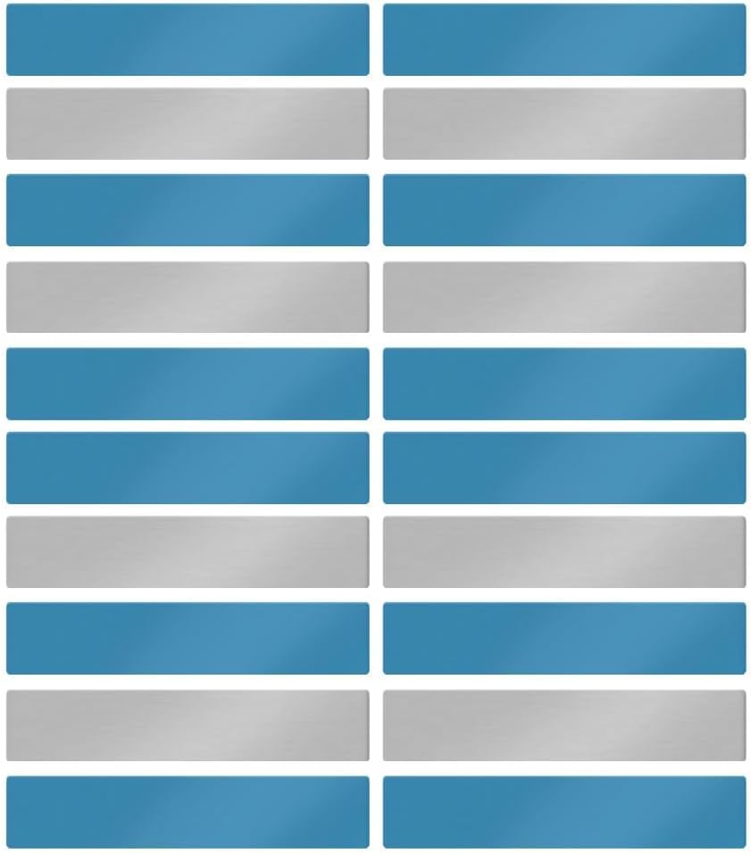 20 placas metal adhesivas para imanes 3.54x0.71pulg