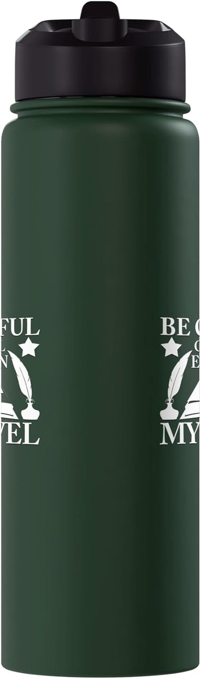 Botella agua acero inox aislada con diseño gráfico