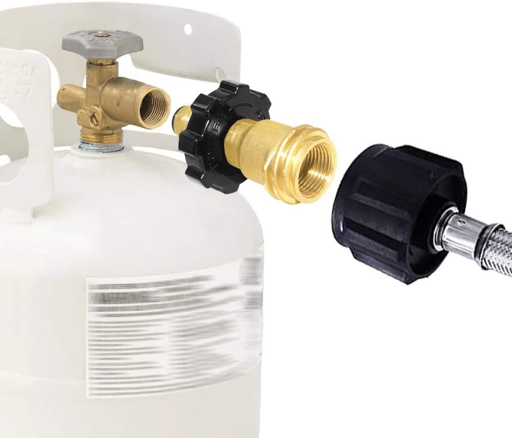Adaptador propano POL a QCC1 con válvula de latón