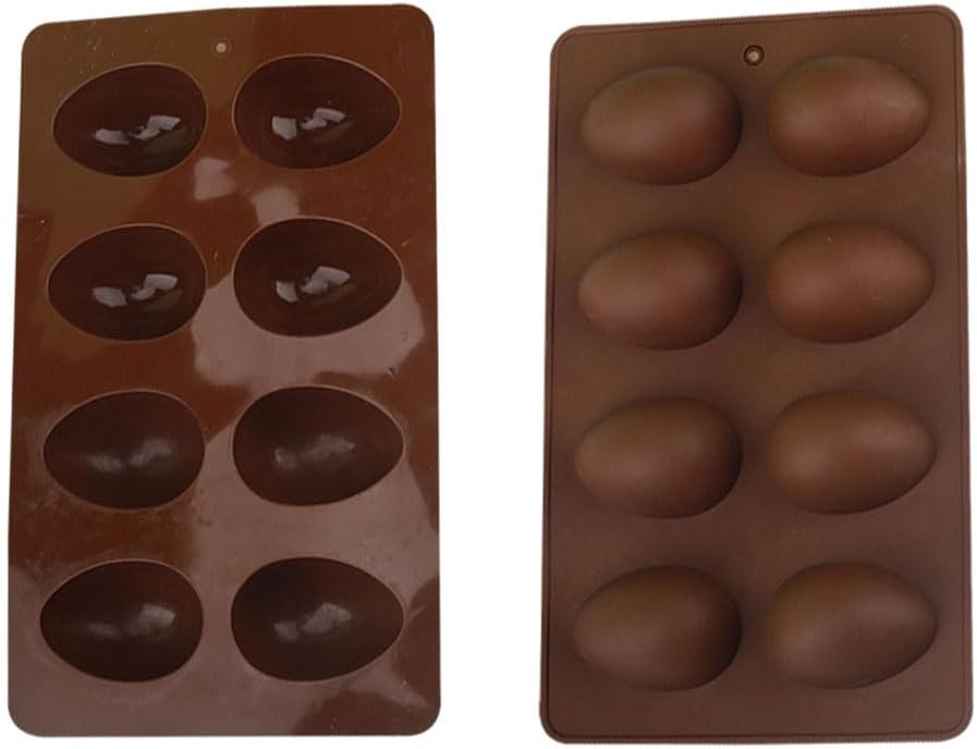 Moldes de silicona con forma de huevo de Pascua 8 cavidades para decorar pasteles de chocolate