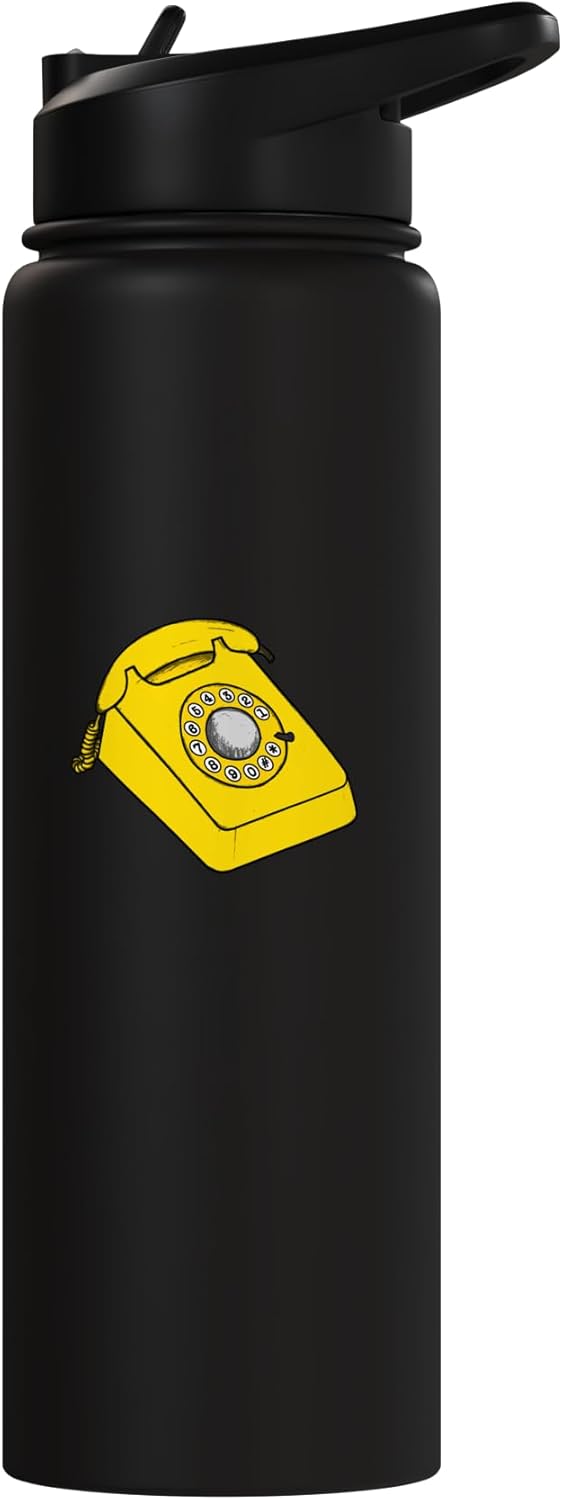 Botella agua acero inox aislada con dibujo banana