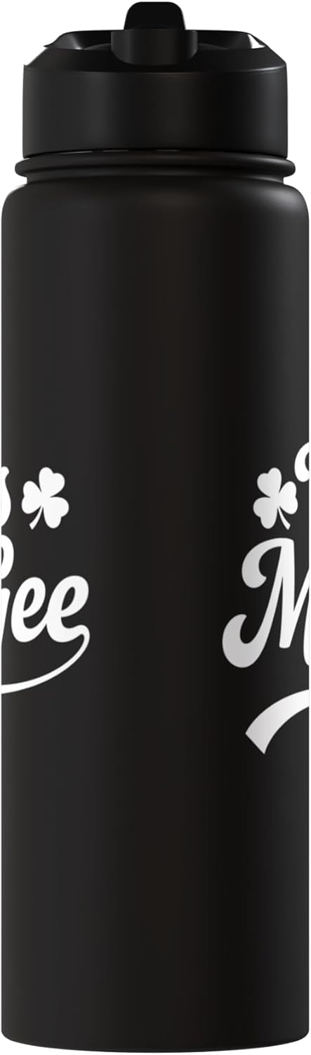 Bottella de agua acero inoxidable aislada con humor shamrock