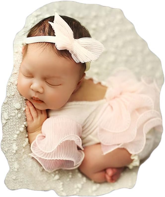 Traje foto recién nacido con volantes para niña