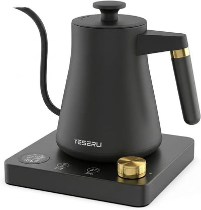 Hervidor eléctrico café vertido 1L acero inox 304 1200W negro mate