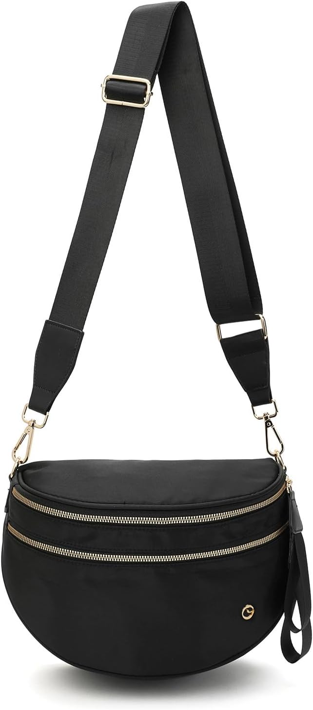 Bolso cruzado mujer nailon correa ajustable cremallera