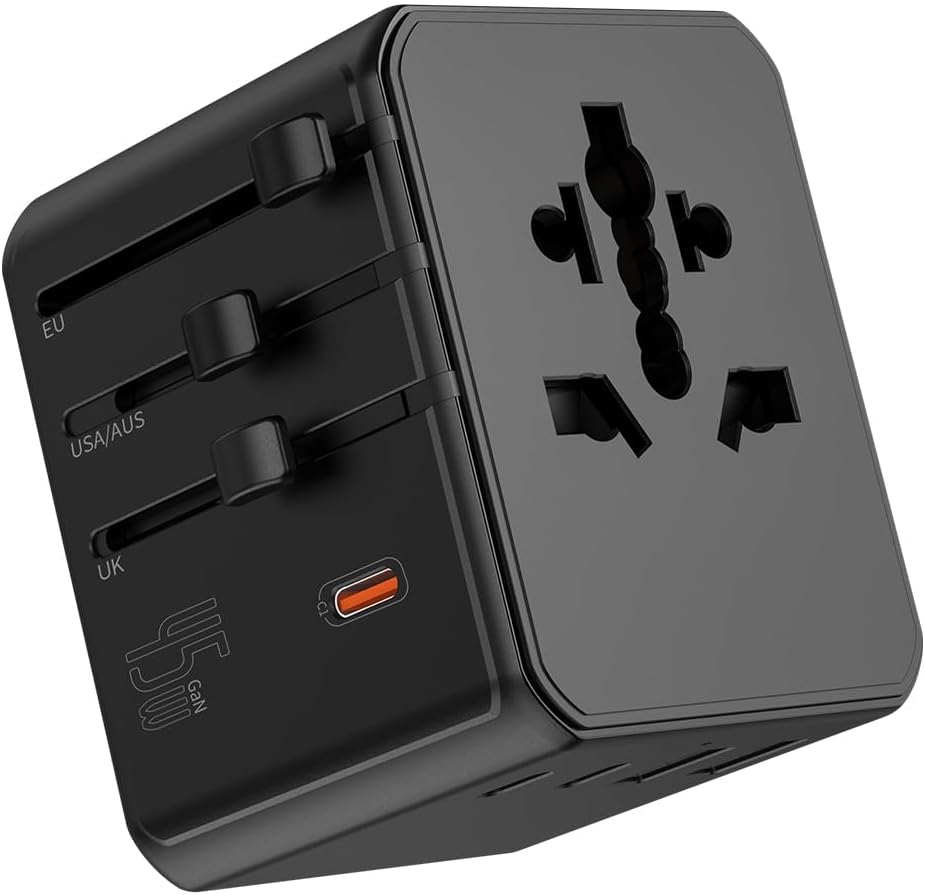 Adaptador viaje universal con cargador PD 45W soporte 2500W