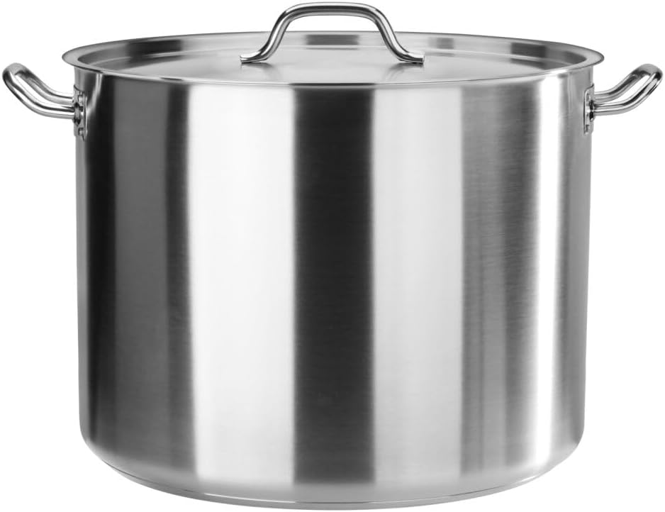 Olla de acero inoxidable 18/8 de 60 cuartos de galón con tapa